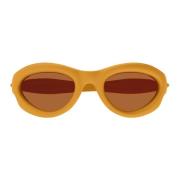 Bottega Veneta Orange Oversized Statement Solglasögon Orange, Dam