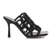 Bottega Veneta Flat Sandals Black, Dam