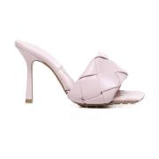 Bottega Veneta Heeled Mules Pink, Dam