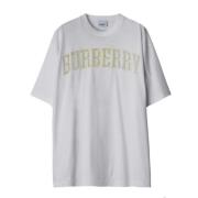 Burberry Vit Bomull T-shirt med Logodetaljer White, Dam