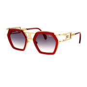 Cazal Hexagonala solglasögon med unik vintage och modern stil Red, Uni...
