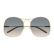 Chloé Guld Grön Aviator Solglasögon Yellow, Dam