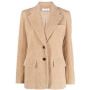 Chloé Modern Beige Cord Blazer Beige, Dam