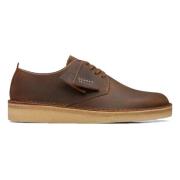 Clarks Modernt Bivax Läder Kilskor Beige, Herr