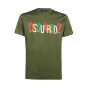 Dsquared2 Klassisk Bomull T-Shirt för Män Green, Herr