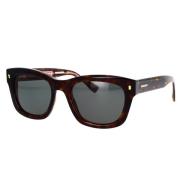 Dsquared2 Vintage-inspirerade solglasögon med svart ram och metallnita...