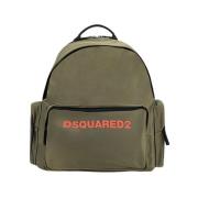 Dsquared2 Tekniskt Tyg Tryckt Ryggsäck Green, Herr