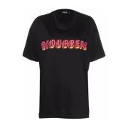 Dsquared2 Svart Mirror Logo T-shirt Black, Dam