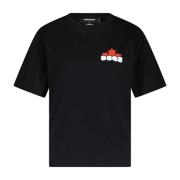 Dsquared2 Logo-Print T-shirt för Män Black, Herr
