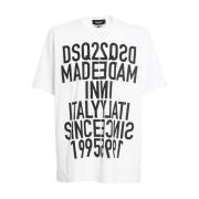 Dsquared2 Omvänd Print Logo T-Shirt White, Herr