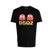 Dsquared2 Svart bomull T-shirt med tryckt logotyp Black, Herr