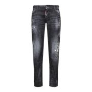 Dsquared2 Slim-fit Distressed Svarta Jeans för Kvinnor Black, Dam