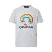 Dsquared2 Regnbågs-Print T-Shirt, Regular Fit Gray, Herr