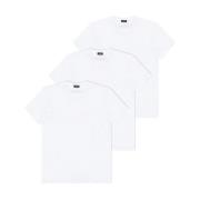 Dsquared2 Vit Logo Crewneck T-Shirt 3-Pack White, Herr