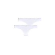 Emporio Armani 2-Pack Brasiliansk Slip med Silver Logoband White, Dam