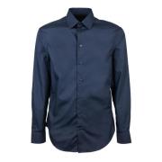 Emporio Armani Elegant Slim Fit Italiensk Krage Skjorta Blue, Herr