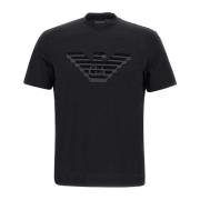 Emporio Armani Svart Herr T-shirt med Maxi Logo Black, Herr