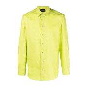 Emporio Armani Grön Bomullsskjorta Yellow, Herr