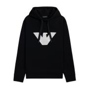 Emporio Armani Svart Hoodie för Män - Mysig och Stilren Black, Herr