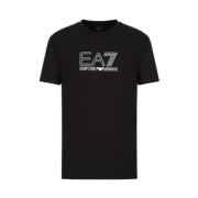 Emporio Armani Svart EA7 T-Shirt, Regular Fit Black, Herr