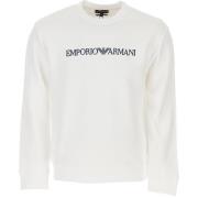 Emporio Armani Herr Vit Logotext Sweatshirt White, Herr