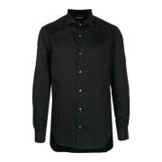 Emporio Armani Svart Regular FIT Skjorta med All Over Örn Logo Black, ...