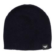 Emporio Armani Enfärgad Logo Beanie Blue, Herr