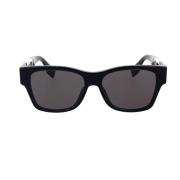 Fendi Glamorösa geometriska solglasögon med ikoniskt logotyp Black, Da...