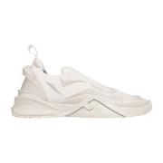 Fendi Jacquard Slip-On Sneakers White, Herr