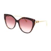 Fendi Glamorösa Oversized Cat-Eye Solglasögon Brown, Dam