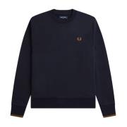 Fred Perry Tidlösa Crewneck Sweaters Blue, Herr