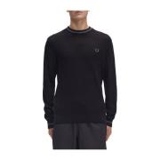 Fred Perry Klassisk Crewneck-tröja Black, Herr