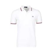 Fred Perry Twinped White Polo Shirt White, Herr