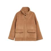 Gant Kort ullblandad jacka Beige, Dam