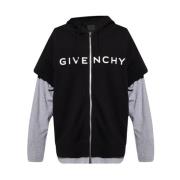 Givenchy Oversized Hoodie med Dragkedja Black, Herr