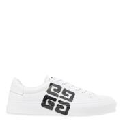 Givenchy Vita kalvläder City Sport Graffiti Effekt Sneakers White, Her...