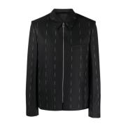 Givenchy Svart Ullblazer med All-Over Logo Print Black, Herr