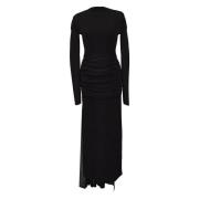 Givenchy Svart aftonklänning med rynkning och släp Black, Dam