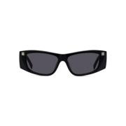 Givenchy Rektangulära svarta solglasögon med raka armar Black, Unisex