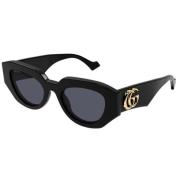 Gucci Geometrisk Cat-Eye Solglasögon Black, Dam