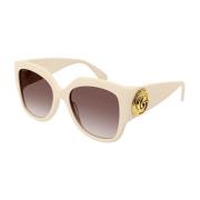 Gucci Bruna solglasögon för kvinnor White, Dam