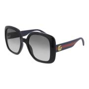 Gucci Fyrkantiga solglasögon med nät Black, Dam