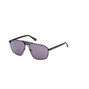 Guess Blank svart solglasögon med violett linser Black, Unisex