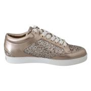 Jimmy Choo Ballet Pink Leather Miami Sneakers Brown, Dam