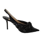 Jimmy Choo Nya svarta läderpumps med spetsig tå Black, Dam