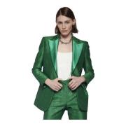 John Richmond Mönstrad Enkelknäppt Blazer Green, Dam