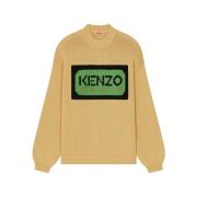 Kenzo Beige Rundhalsad Stickad Tröja för Män Beige, Herr