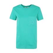 Max Mara Mintgrön T-Shirt med Sidoficka Green, Dam