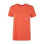 Max Mara Peach Side Pocket T-Shirt Orange, Dam