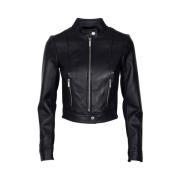 Michael Kors Leather Jackets Black, Dam